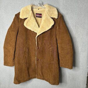 Vintage Lake Forest Corduroy Sherpa Lined Jacket Brown Size 46 Ranch Coat